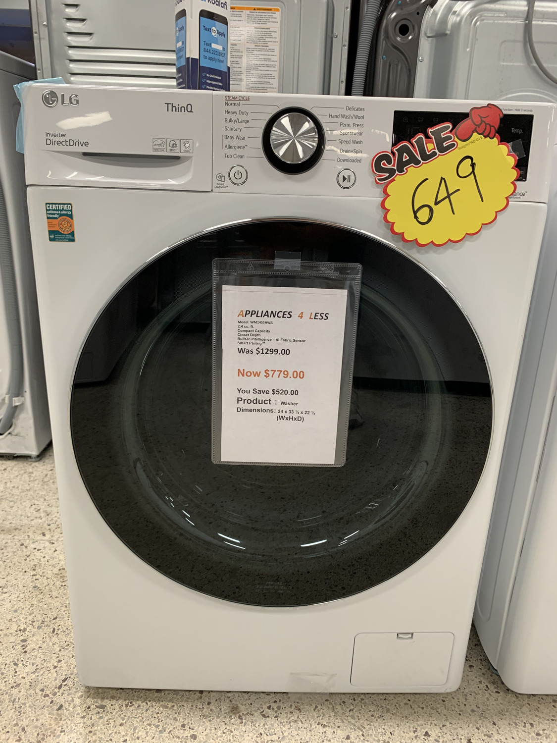 LG 2.4 Cu. Ft. Smart Compact Front Load Washer